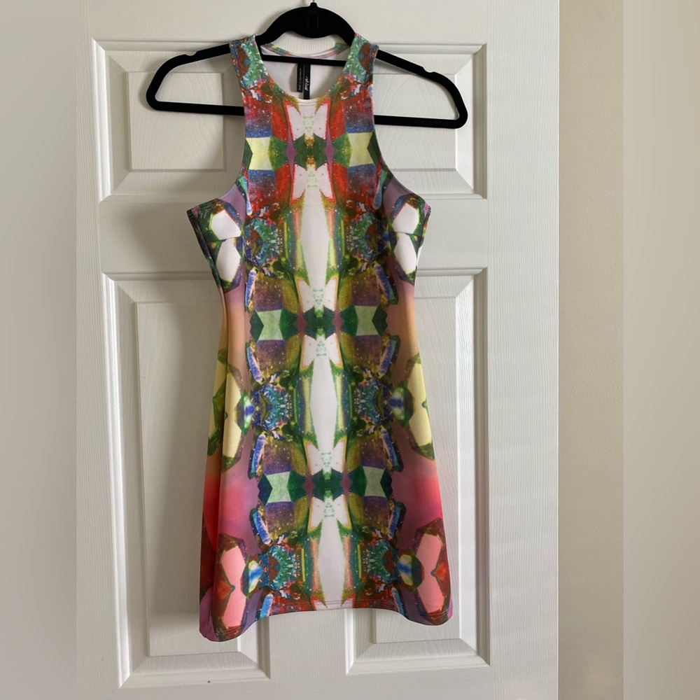 New Nasty Gal colorful bodycon mini dress xxs xs small